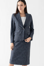 Stretch Jacquard: Jacquard Front Vent Skirt