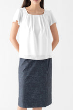 Stretch Jacquard: Jacquard Front Vent Skirt