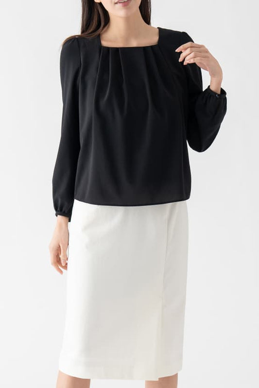 Stretch Jacquard: Jacquard Front Vent Skirt