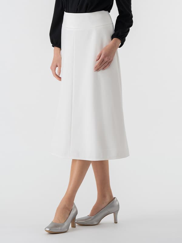 All-Season Material: Smart Stretch Midi A-Line Skirt