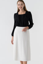 All-Season Material: Smart Stretch Midi A-Line Skirt