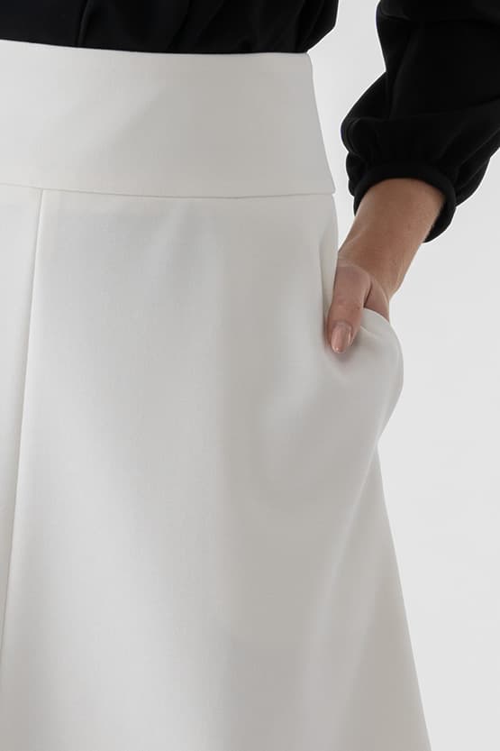 All-Season Material: Smart Stretch Midi A-Line Skirt