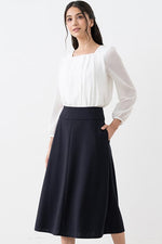 All-Season Material: Smart Stretch Midi A-Line Skirt