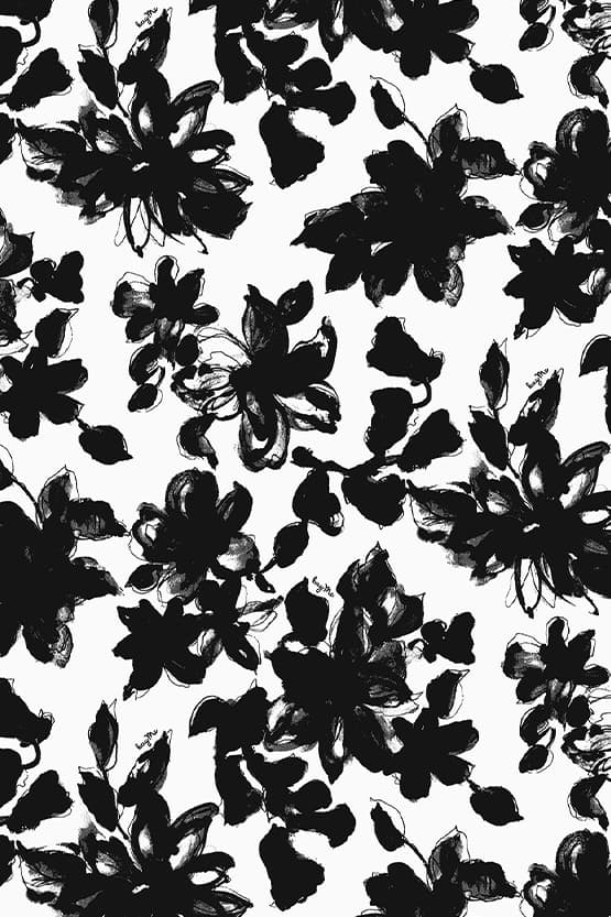 Stretch Chiffon: Stretch Chiffon Shadow Flower Frill Blouse