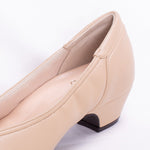 Beige Vegan Leather Fluffy Flats