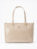 Oak Beige Vegan Enamel Airy Tote
