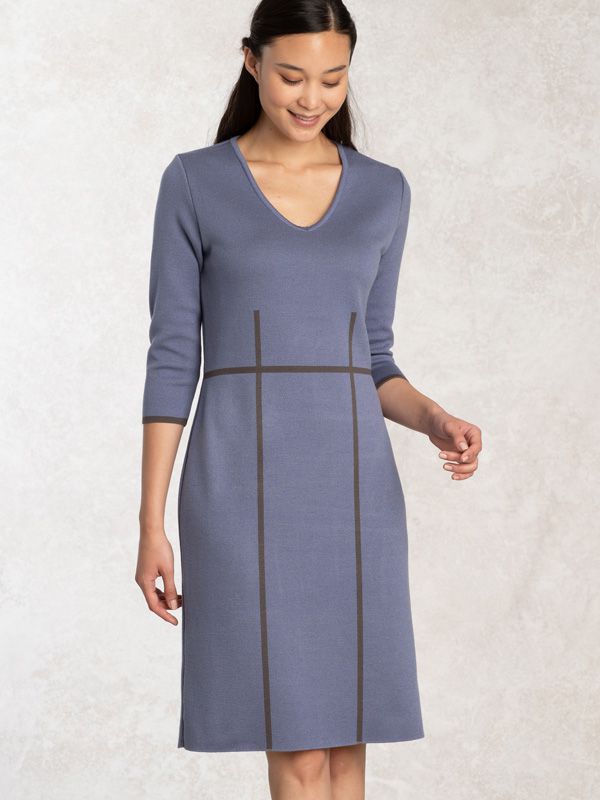 Washable Knit: Blue Knit Dress