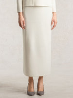 Long Length: Milky White Knit Long Skirt