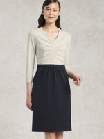 Suit Friendly: Soy Milk X Pinstripe Docking Tuck Dress