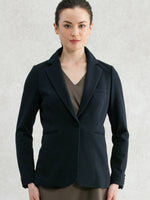 Navy Double Jersey Long Tailored Jacket