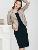 Washable Knit: Black Tacking Knit Dress