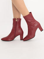 Bordeaux Red Squishy Stretch Boots