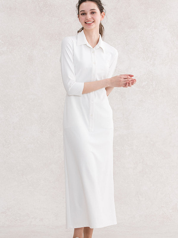 Long Length: White Long Shirt Dress