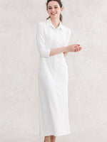 Long Length: White Long Shirt Dress