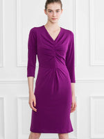 Grape I-Line Tuck Dress