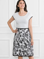 Washable Knit: White Lemon Knit Dress