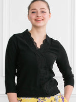 Black Cache-Coeur Lace Top