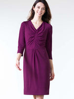 Grape I-Line Tuck Dress