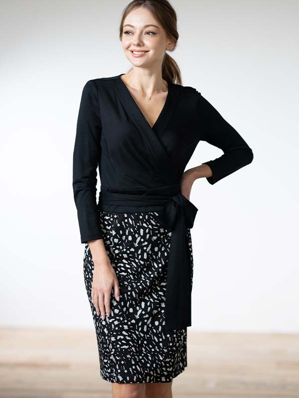 Town Panther Wrap Dress
