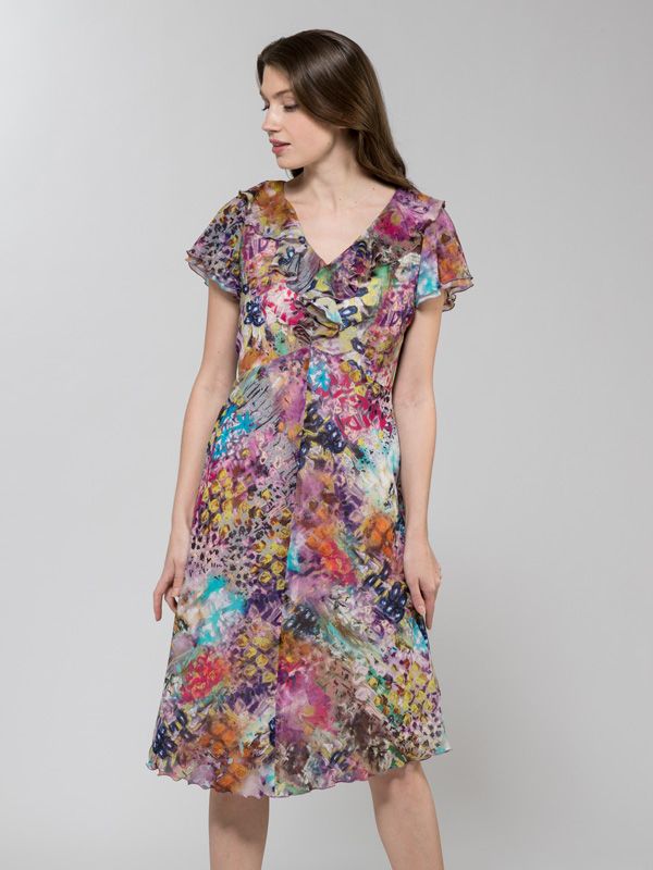 Stretch Chiffon: Monet Stretch Chiffon Dress
