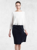 All-Season Material: Navy Wrap Skirt