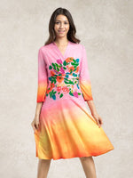 Sunset Bouquet Cache-Coeur Dress