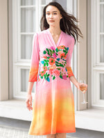 Sunset Bouquet Cache-Coeur Dress