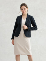 Airy Stretch: Navy Tailored Jacket