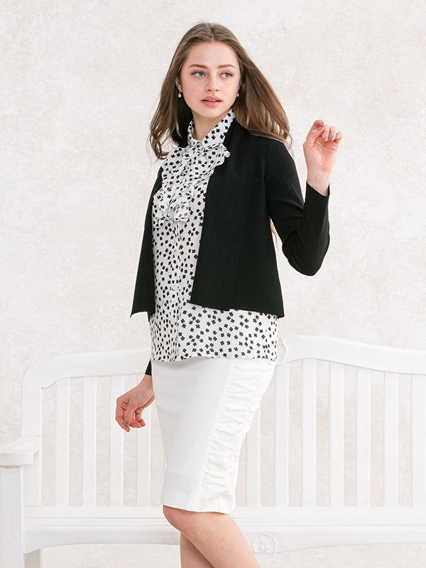 Pure White Side-Gathered Skirt