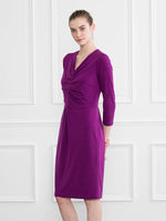 Grape I-Line Tuck Dress