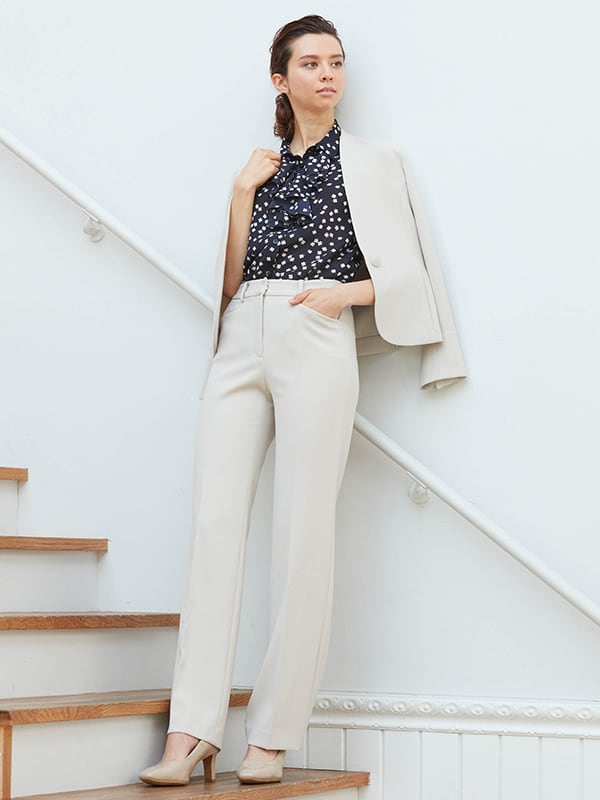 All-Season Material: Smart Stretch Smart Stretch Beige Straight Pants