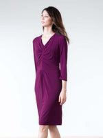 Grape I-Line Tuck Dress