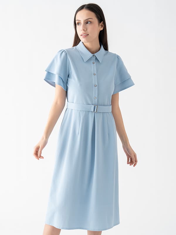 Sky Blue Shirt Dress