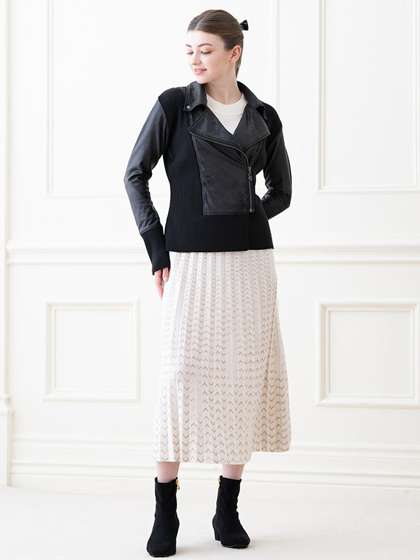 Black Knit Docking Riders Jacket