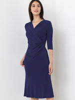 Navy Gather Dress