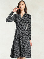 Black Check Cache-Coeur Dress