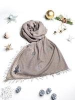 Mouse Grey Cashmere Butterfly Scarf