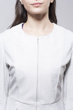 Embossed White Peplum Stretch Jacket - Sold Out