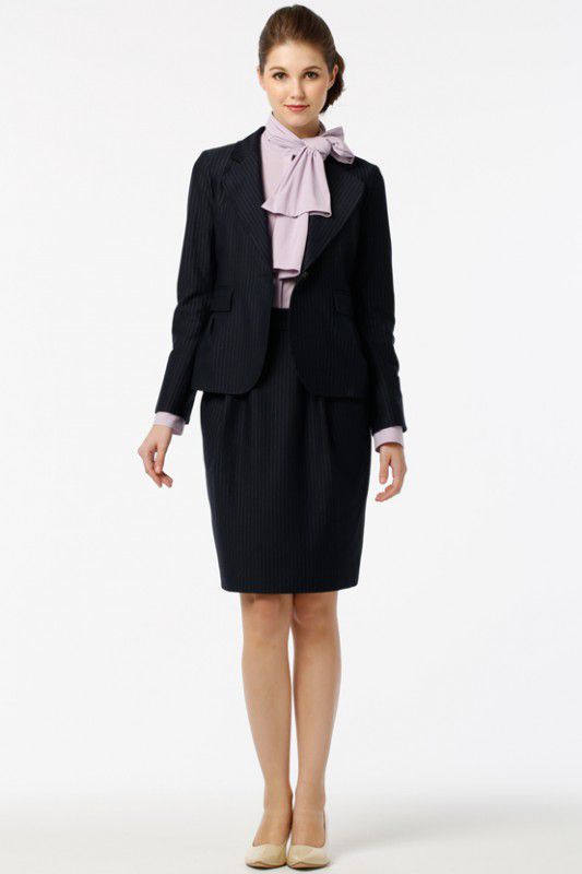 Navy Pinstripe Cocoon Skirt