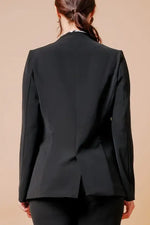 Smart Stretch: Black No-Curl Long Jacket