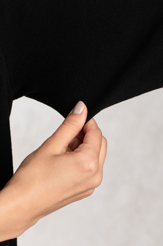 Black Kanazawa Cardigan With Side Slits