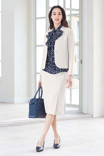All-Season Material: Greige Midi A-Line Skirt