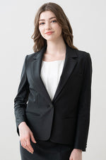 Stretch Jacquard: Black Geo Jacquard Stretch Blazer Jacket
