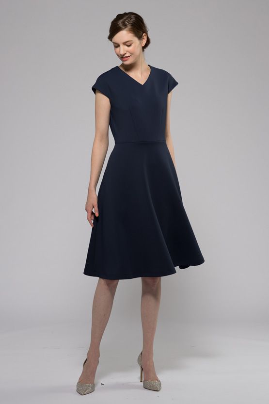 Navy Space Flare Dress