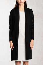 Black Kanazawa Cardigan With Side Slits
