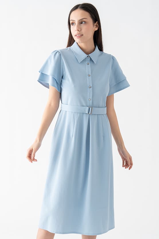 Sky Blue Shirt Dress