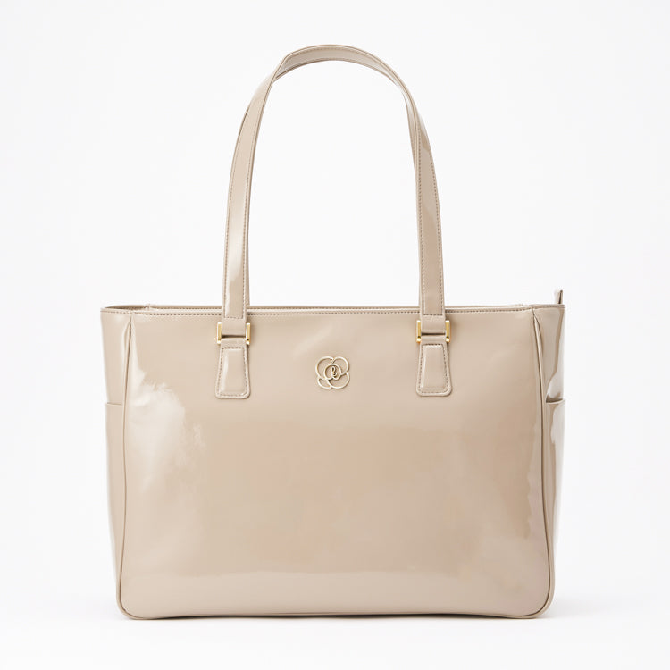 Oak Beige Vegan Enamel Airy Tote