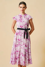 Stretch Chiffon Watercolor Mauve Long Mermaid Dress
