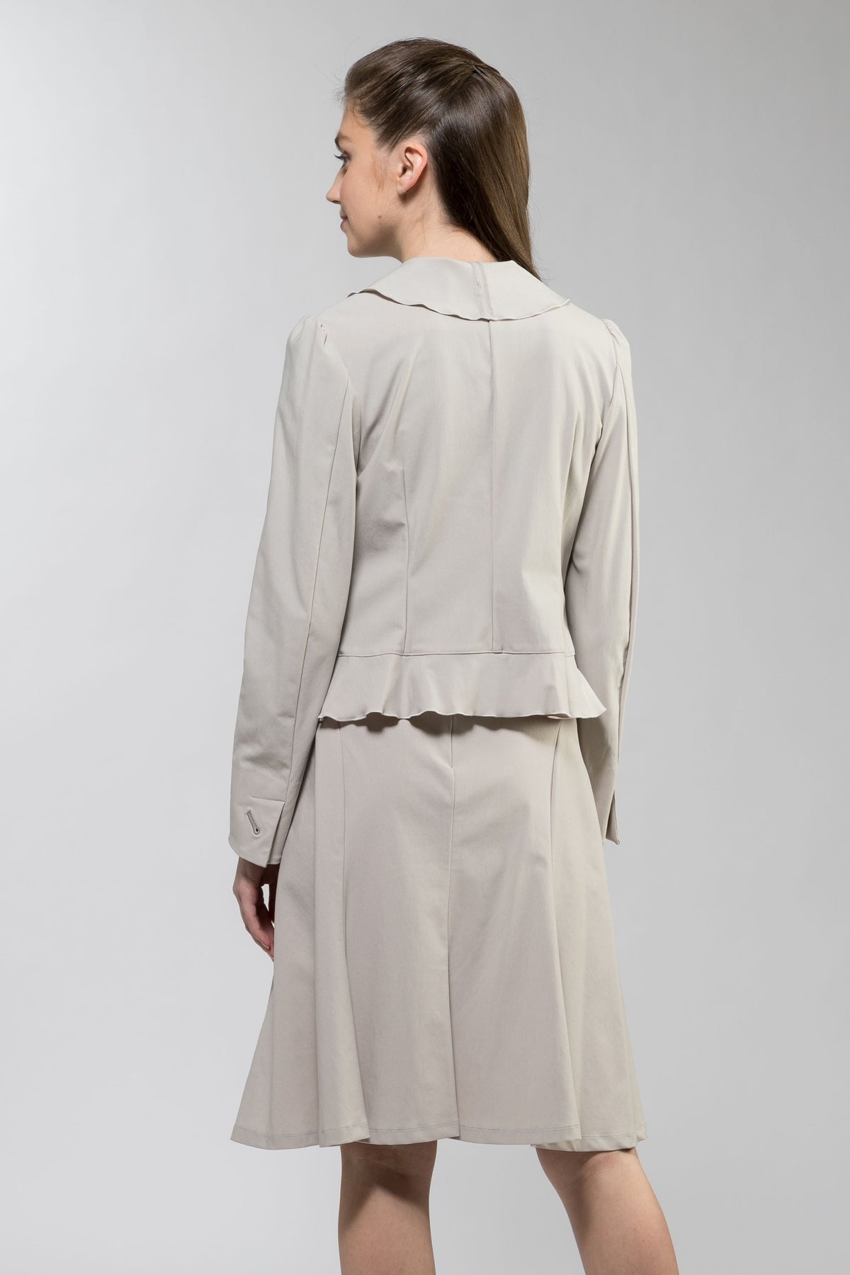 Greige Stretch Frill Jacket - Sold Out