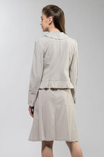 Greige Stretch Frill Jacket - Sold Out